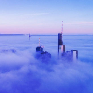 Skyscrapers in the clouds