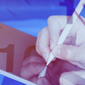 Stift auf einem Tablet