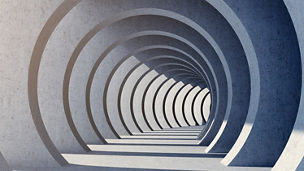 concrete tunnel, 3D illustration, rendering.