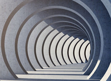 concrete tunnel, 3D illustration, rendering.