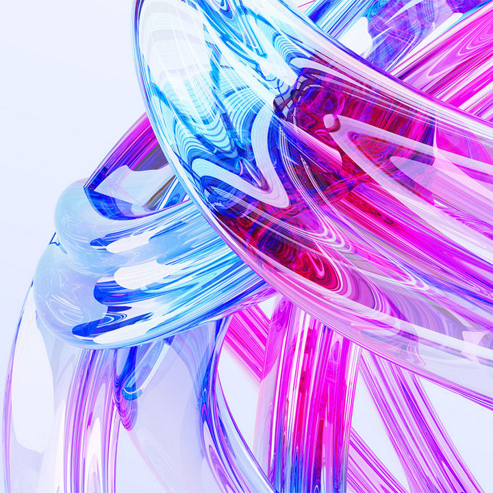 Rainbow liquid glass transparent abstract 3d macro background. Colorful fluid flow curve shape with bright iridescent light holographic gradient render. Creative wallpaper, banner. 3D illustration