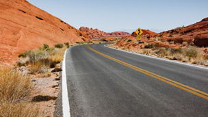 Road between mountains