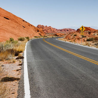 Road between mountains