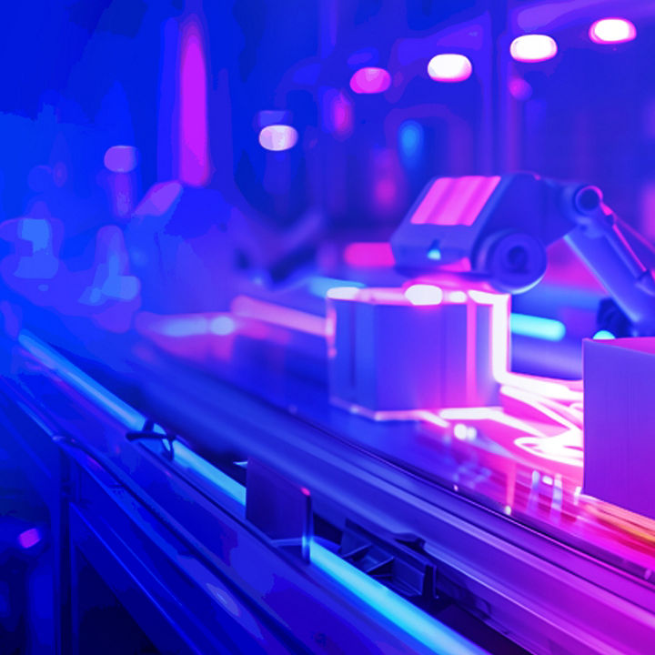 Robotic arm neon light