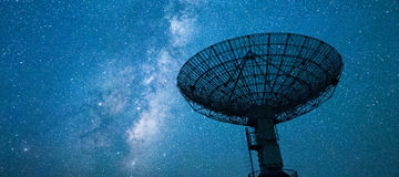 satellite under starry night