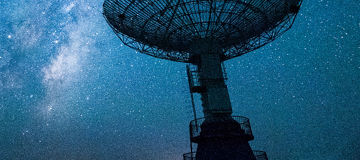 satellite under starry night