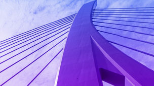 Scenic bridge and sky banner