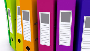 3D Render of colourful folders
