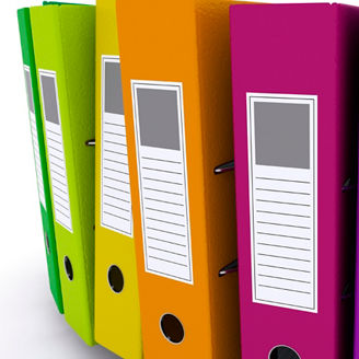 3D Render of colourful folders