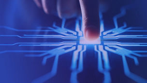 Finger on smartphone