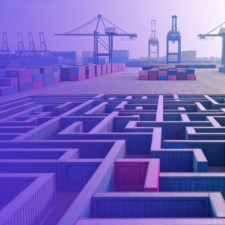 Shipping container maze banner