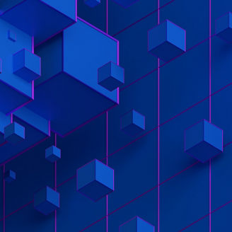 Abstract 3d rendering of geometric shapes. Composition with cubes. Modern background design for poster, cover, branding, banner, placard.