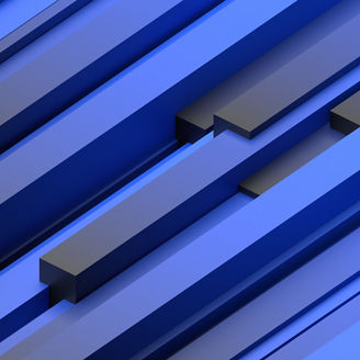 Abstract 3d render, blue modern geometric background design