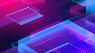 Abstract 3d blue purple color glitch blockchain isometric and digital cloud network technology texture pattern background. 3d rendering crypto system concept.
