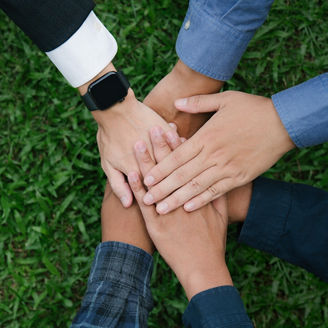 Business people putting hands together for CSR, corporate social responsibility. World environment day. Global community teamwork. Charity, volunteer, Unity, partnership.ESG; Shutterstock ID 2481976003; purchase_order: 