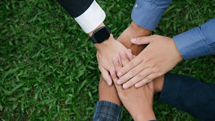 Business people putting hands together for CSR, corporate social responsibility. World environment day. Global community teamwork. Charity, volunteer, Unity, partnership.ESG; Shutterstock ID 2481976003; purchase_order: 