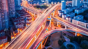 overpass closeup on city road junction at night in shanghai; Shutterstock ID 294702713; purchase_order: 