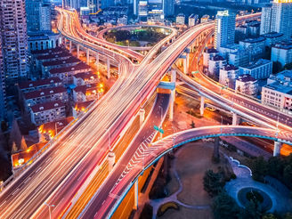 overpass closeup on city road junction at night in shanghai; Shutterstock ID 294702713; purchase_order: 