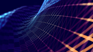 Abstract background of technology and science. Mesh or net with lines and geometric shapes detail.3d illustration