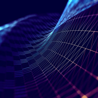 Abstract background of technology and science. Mesh or net with lines and geometric shapes detail.3d illustration