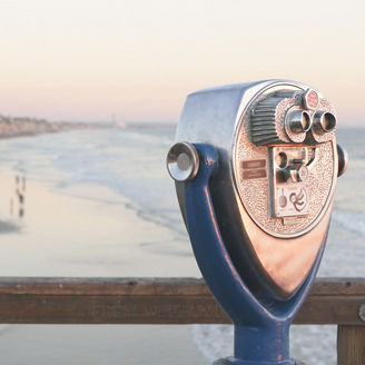 Silver metallic binocular