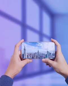 Skylinebild auf dem Smartphone