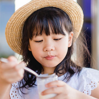 Small girl eating