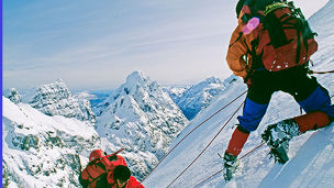 snow hiking banner