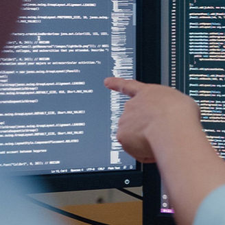 Code auf Bildschirm