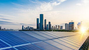 Solar Panels Over Building