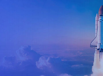 Space shuttle launch banner