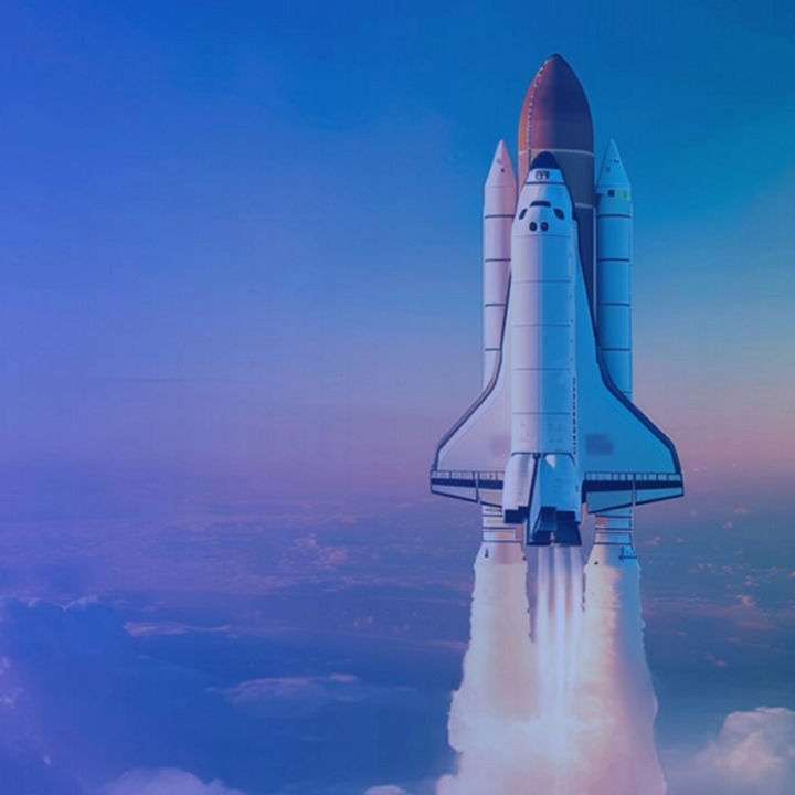 Space shuttle launch banner