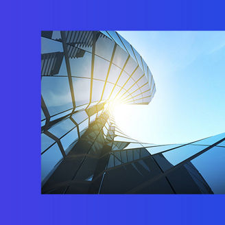 Spiral abstract building banner