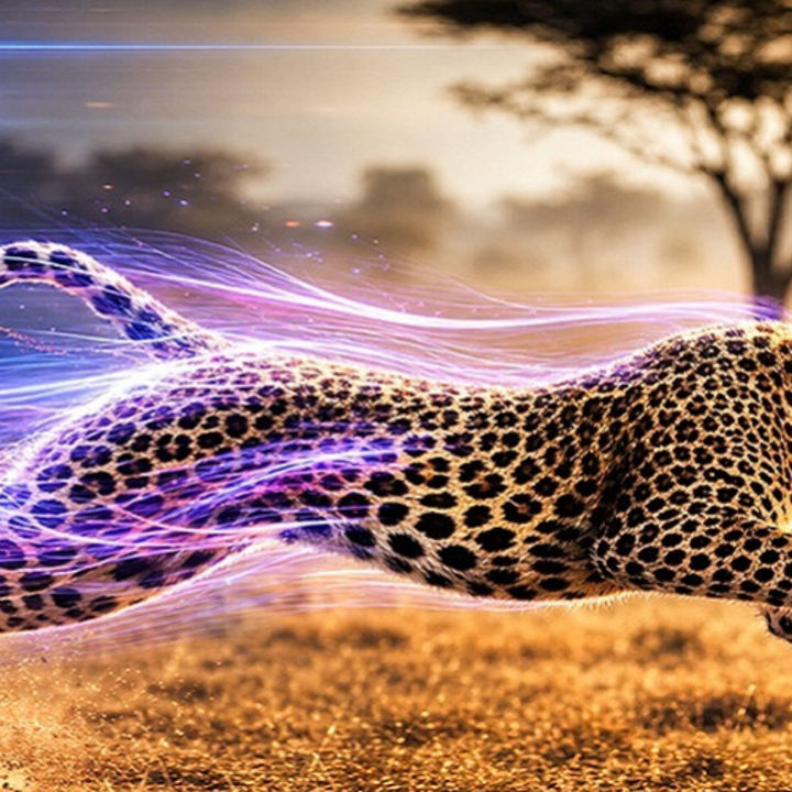 Rennender Leopard