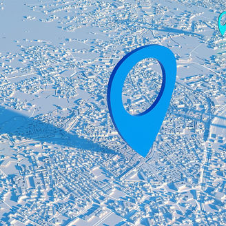 Location markers on the snow