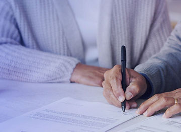 Person signing document