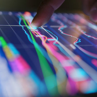 Stock market data on tablet