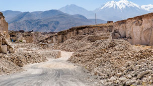 A stone quarry in the mountains of Peru
