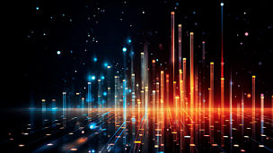 Blaue und orange Strahlen