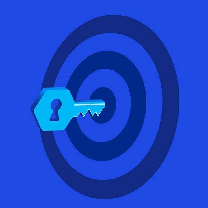 Strategy and value creation – Illustration of a target with a key