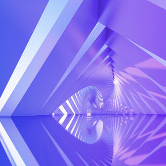 Architecture background geometric arched interior 3d render