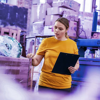woman checking supply