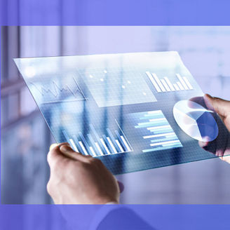 A person views the sustainability reporting on a tablet