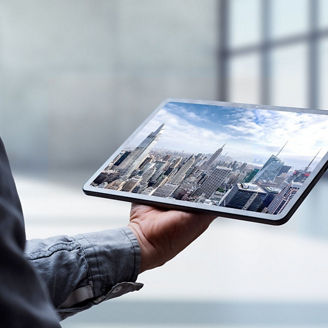 Tablet mit Skyline