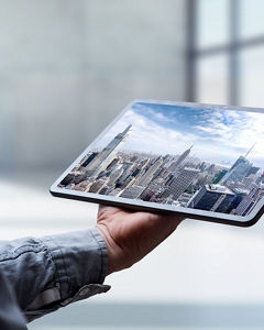 Tablet mit Skyline