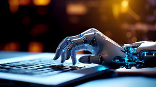 tastatur und roboterhand