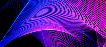 Abstract glowing line waves in blue and purple tones