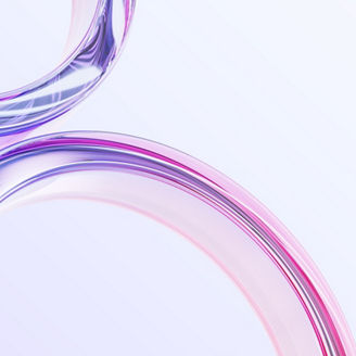 Abstract 3d background wallpaper with glass holographic transparent circle ring pattern. Crystal circular lines with rainbow light gradient, render digital graphic design tech banner. 3D illustration