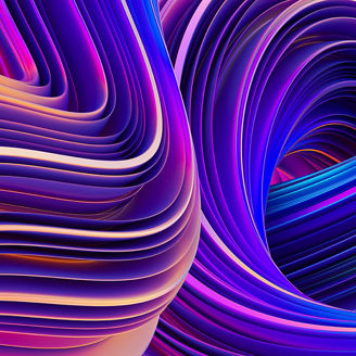 Abstract curve lines in blue, orange and purple tones