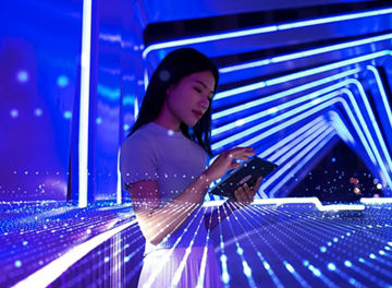 Woman typing on mobile